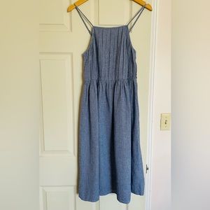 Cremieux navy and white gingham dress